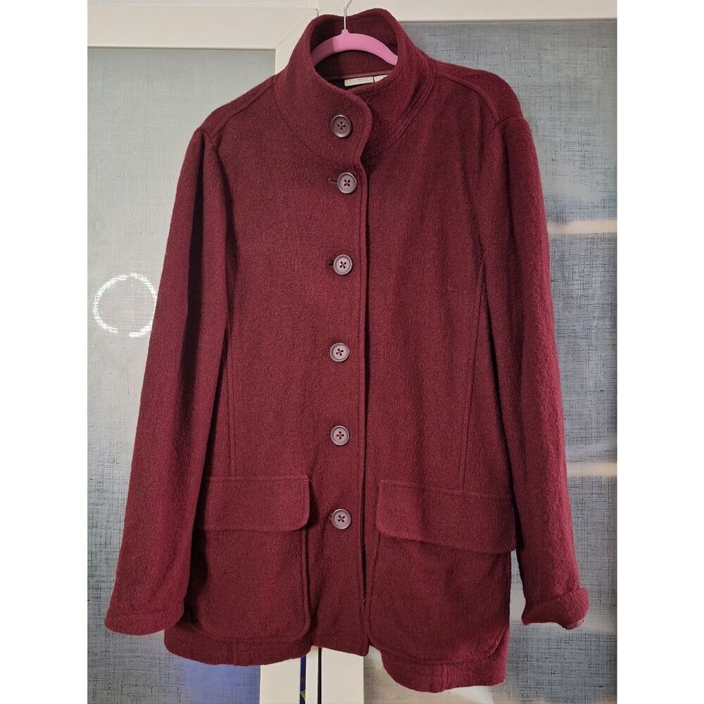 LL Bean XL Wool Jacket Merlot